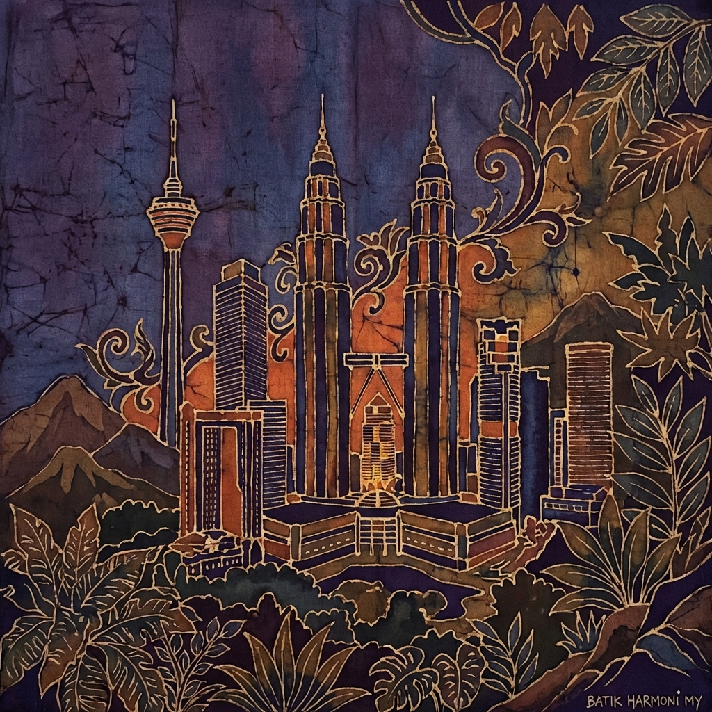 Connecting communities batik illustration