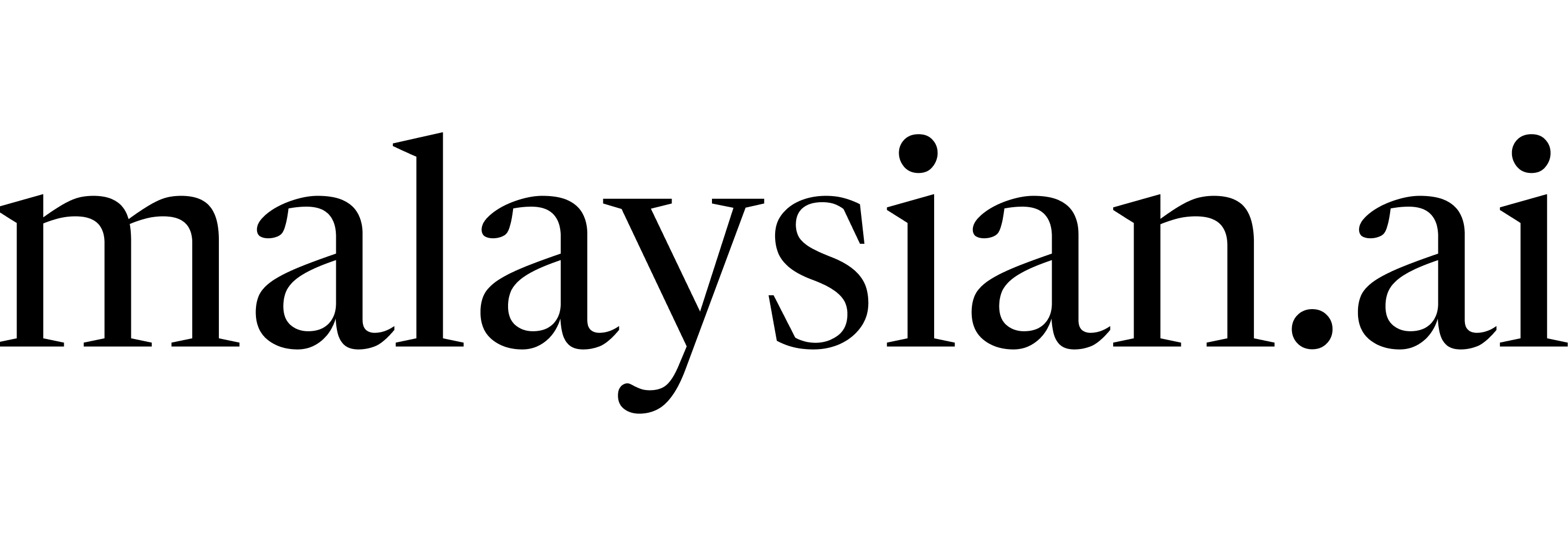 malaysian.ai wordmark in black Newsreader type for light backgrounds